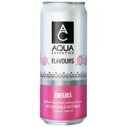 Aqua Carpatica băutură carbogazoasă Flavours cu aroma de zmeură, 0.33L