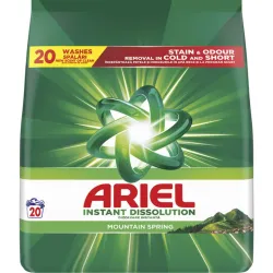 Ariel Detergent pudră automat Instant Dissolution Mountain Spring, 20 spălări, 1.3 kg