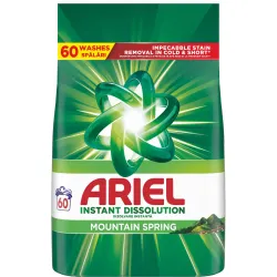 Ariel Detergent pudră automat Instant Dissolution Mountain Spring, 60 spălări, 3.9 kg