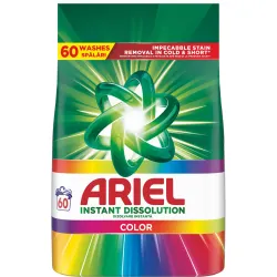 Ariel Detergent pudră automat Instant Dissolution Color, 60 spălări, 3.9 kg