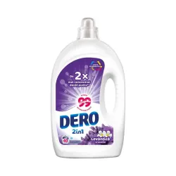 Dero 2in1 Gel Detergent lichid de rufe automat cu Levanţică şi iasomie , 40 de spălări, 2L