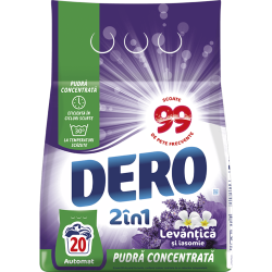 Dero 2in1 Detergent pudră automat Levantică, 20 spălări, 1.5 kg