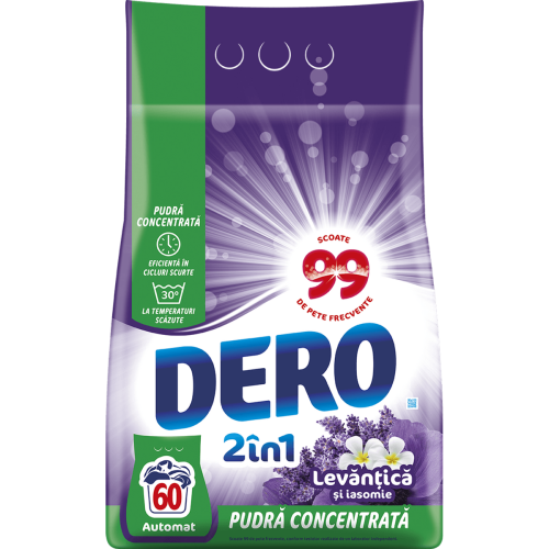 Dero 2in1 Detergent pudră automat Levantică, 60 spălări, 4.5 kg