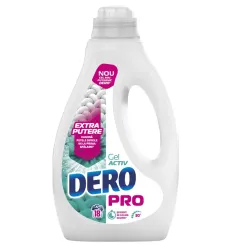 Dero Detergent lichid pentru rufe Pro Activ Gel , 18 spălări, 900ml.