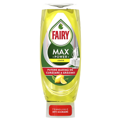 Fairy Detergent de vase Max Power, lămâie, 545 ml. Fairy Detergent de vase Max Power, lămâie, 545 ml.