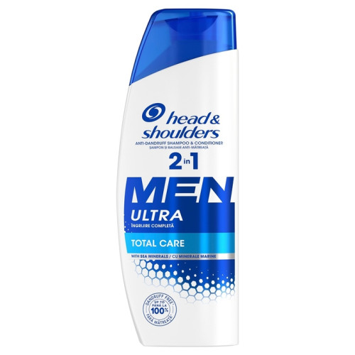 Head&Shoulders Şampon Men Ultra Total Care, 2in1 pentru părul şi scalpul bărbaților extrem de pretențiosi, 330 ml