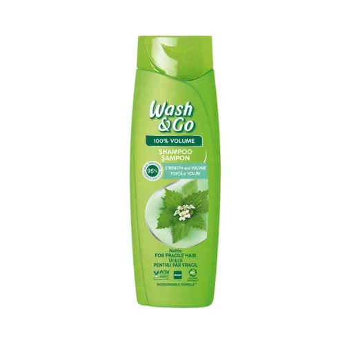 Wash & Go şampon pentru păr fragil cu extract de urzica, 360ml